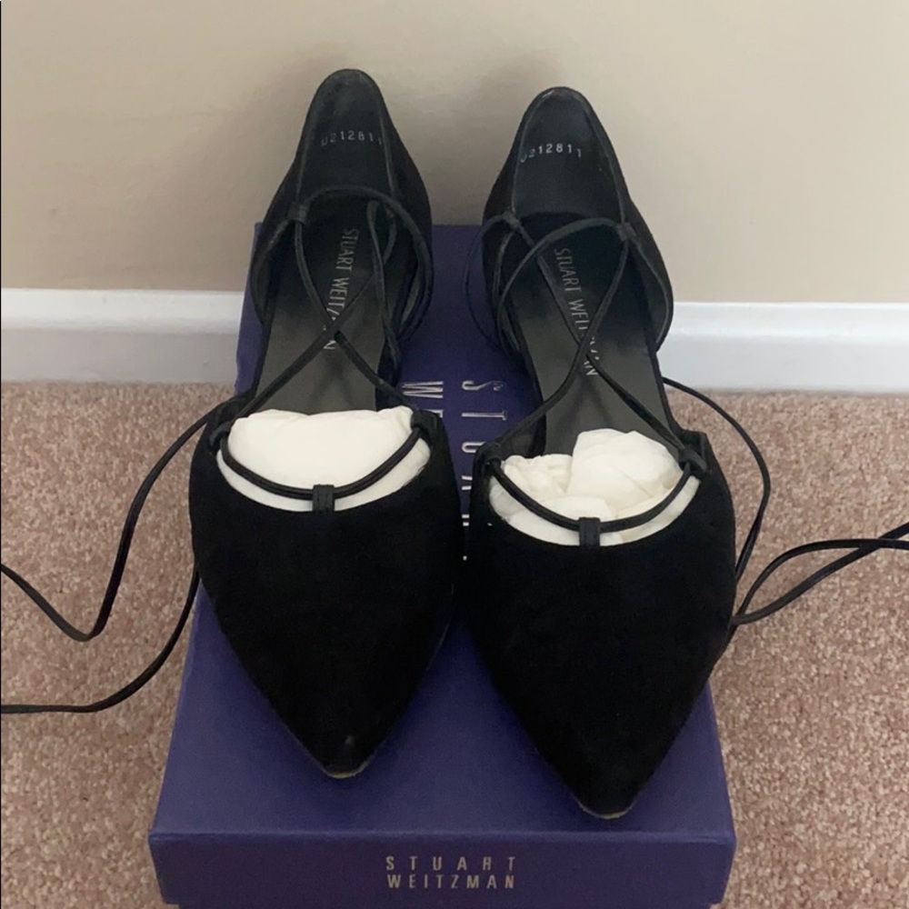 Stuart Weitzman lace up flats